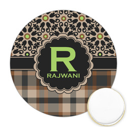 Moroccan Mosaic & Plaid Printed Cookie Topper - Round (Personalized)