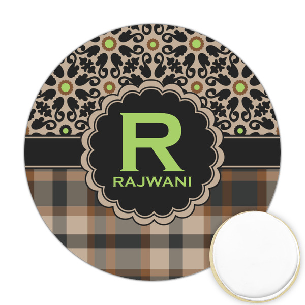 Custom Moroccan Mosaic & Plaid Printed Cookie Topper - 2.5" (Personalized)