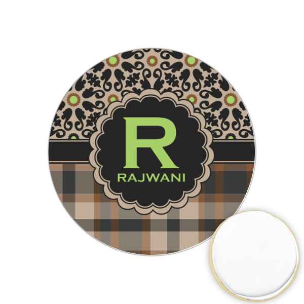 Custom Moroccan Mosaic & Plaid Printed Cookie Topper - 1.25" (Personalized)