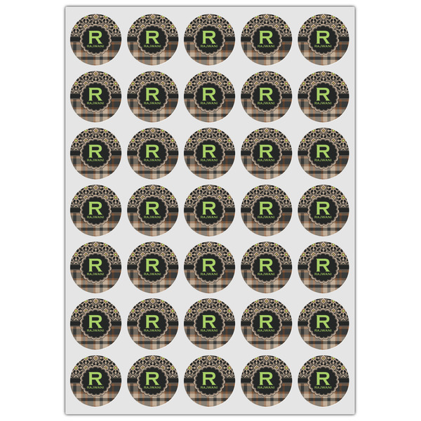 Moroccan Mosaic & Plaid Icing Circle - XSmall - Set of 35