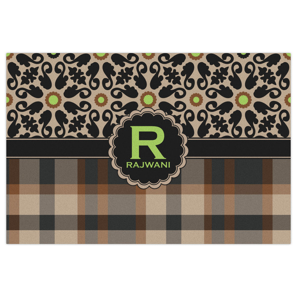 Moroccan Mosaic & Plaid Indoor / Outdoor Rug - 2'x3' - Front Flat