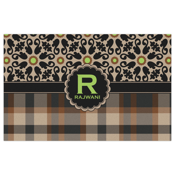 Moroccan Mosaic & Plaid Indoor / Outdoor Rug - 5'x8' - Front Flat