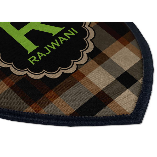 Moroccan Mosaic & Plaid Iron on Shield 3 Detail