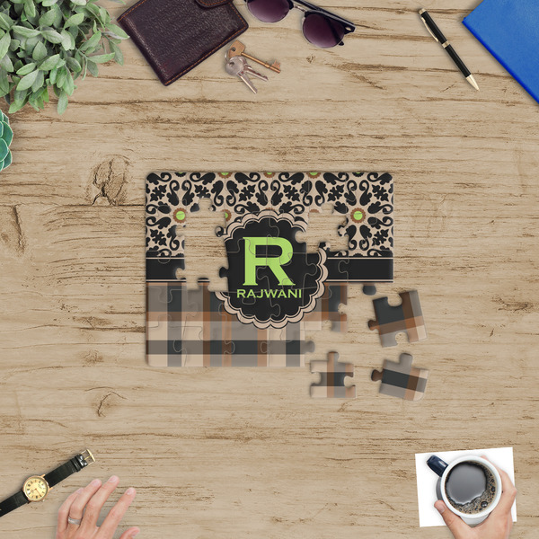 Moroccan Mosaic & Plaid Jigsaw Puzzle 30 Piece - In Context