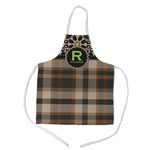 Moroccan Mosaic & Plaid Kid's Apron w/ Name and Initial