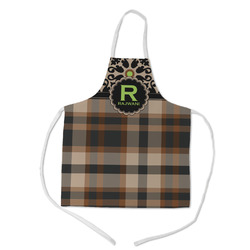 Moroccan Mosaic & Plaid Kid's Apron w/ Name and Initial
