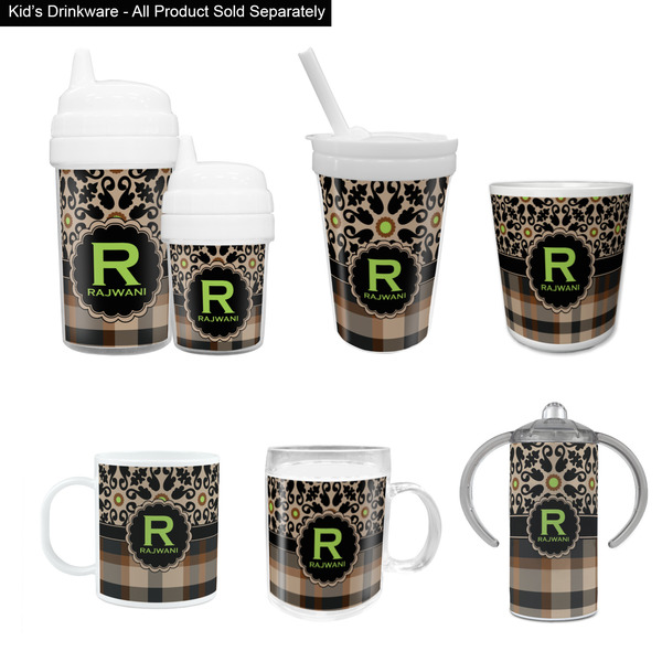 Moroccan Mosaic & Plaid Kid's Drinkware - Customized & Personalized