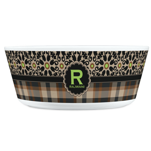 Moroccan Mosaic & Plaid Kids Bowls - FRONT