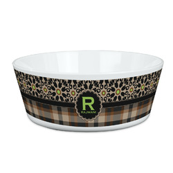 Moroccan Mosaic & Plaid Kid's Bowl (Personalized)