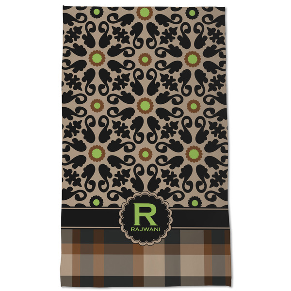 Moroccan Mosaic & Plaid Kitchen Towel - Poly Cotton - Full Front