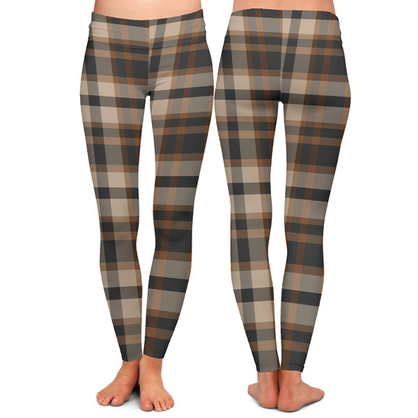 Moroccan Mosaic & Plaid Ladies Leggings - Front and Back