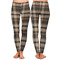 Moroccan Mosaic & Plaid Ladies Leggings - Front and Back