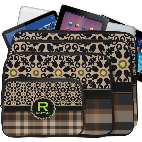 Moroccan Mosaic & Plaid Laptop Case Sizes