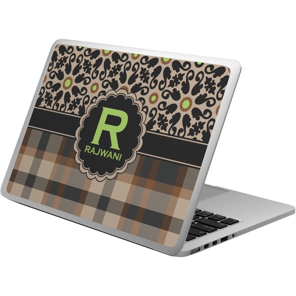 Custom Moroccan Mosaic & Plaid Laptop Skin - Custom Sized (Personalized)