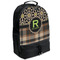 Moroccan Mosaic & Plaid Large Backpack - Black - Angled View
