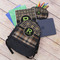 Moroccan Mosaic & Plaid Large Backpack - Black - With Stuff
