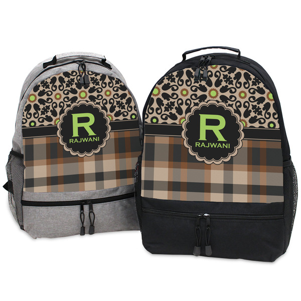 Moroccan Mosaic & Plaid Large Backpacks - Both