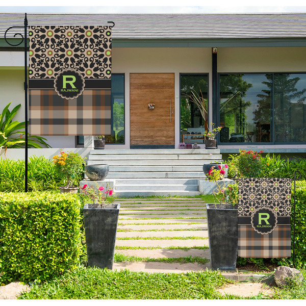 Moroccan Mosaic & Plaid Large Garden Flag - LIFESTYLE