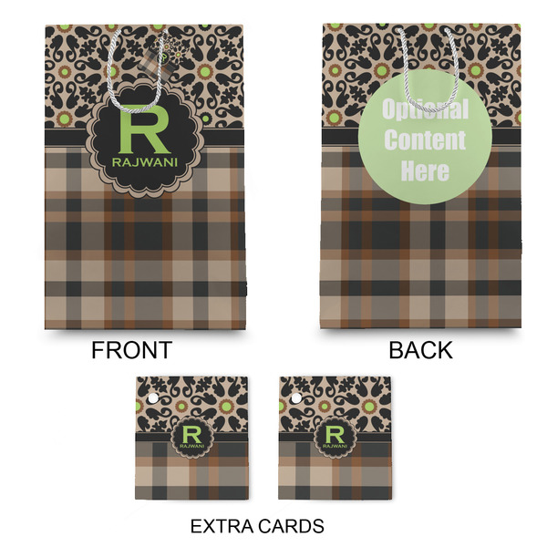 Moroccan Mosaic & Plaid Large Gift Bag - Approval