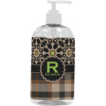 Moroccan Mosaic & Plaid Plastic Soap / Lotion Dispenser (16 oz - Large - White) (Personalized)