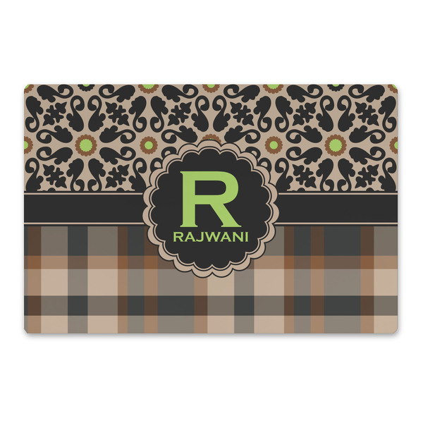 Custom Moroccan Mosaic & Plaid Large Rectangle Car Magnet (Personalized)