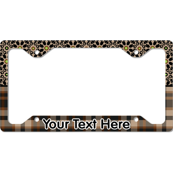 Custom Moroccan Mosaic & Plaid License Plate Frame - Style C (Personalized)
