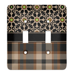 Moroccan Mosaic & Plaid Light Switch Cover (2 Toggle Plate)