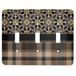 Moroccan Mosaic & Plaid Light Switch Cover (3 Toggle Plate)