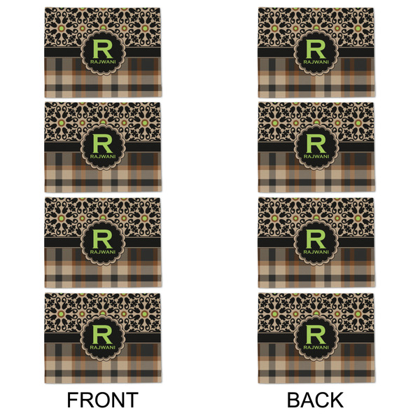 Moroccan Mosaic & Plaid Linen Placemat - APPROVAL Set of 4 (double sided)