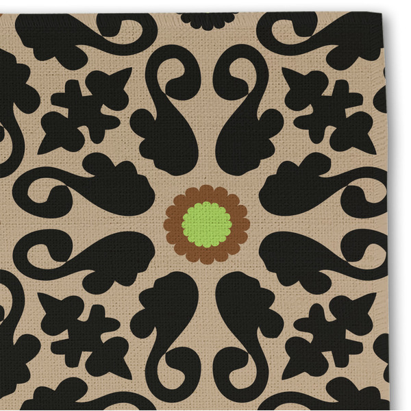 Moroccan Mosaic & Plaid Linen Placemat - DETAIL