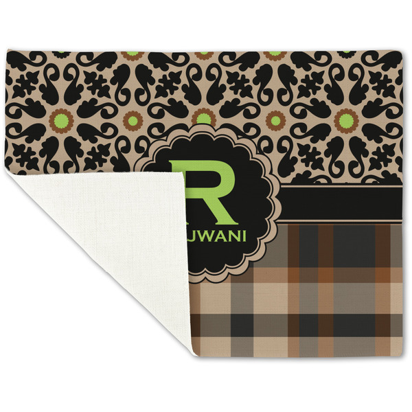 Moroccan Mosaic & Plaid Linen Placemat - Folded Corner (single side)