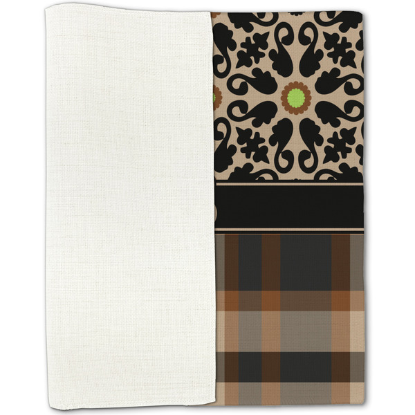 Moroccan Mosaic & Plaid Linen Placemat - Folded Half