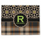 Moroccan Mosaic & Plaid Single-Sided Linen Placemat - Single w/ Name and Initial
