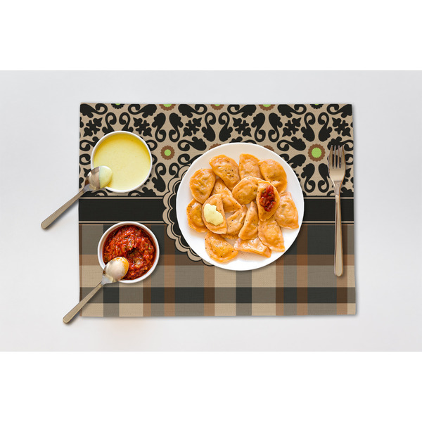 Moroccan Mosaic & Plaid Linen Placemat - Lifestyle (single)