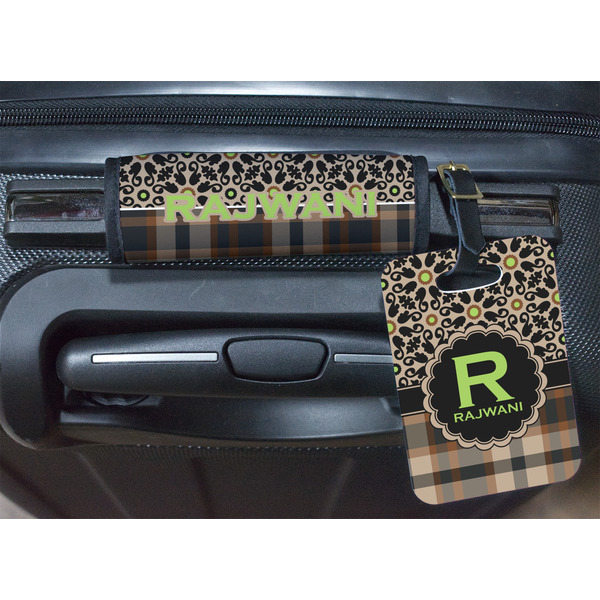 Moroccan Mosaic & Plaid Luggage Wrap & Tag
