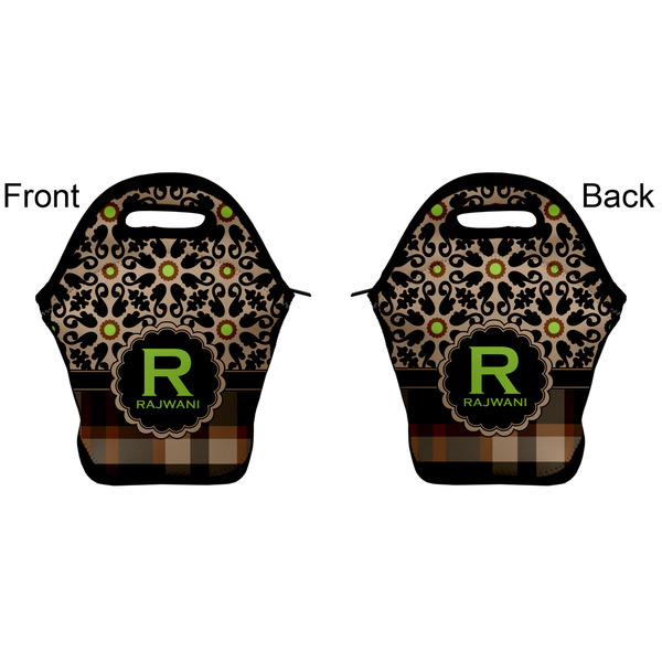 Moroccan Mosaic & Plaid Lunch Bag - Front and Back