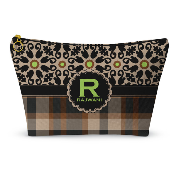 Custom Moroccan Mosaic & Plaid Makeup Bag - Small - 8.5"x4.5" (Personalized)