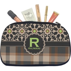 Moroccan Mosaic & Plaid Makeup / Cosmetic Bag - Medium (Personalized)