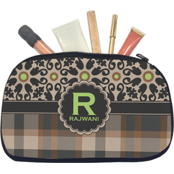 Moroccan Mosaic & Plaid Makeup / Cosmetic Bag - Medium (Personalized)