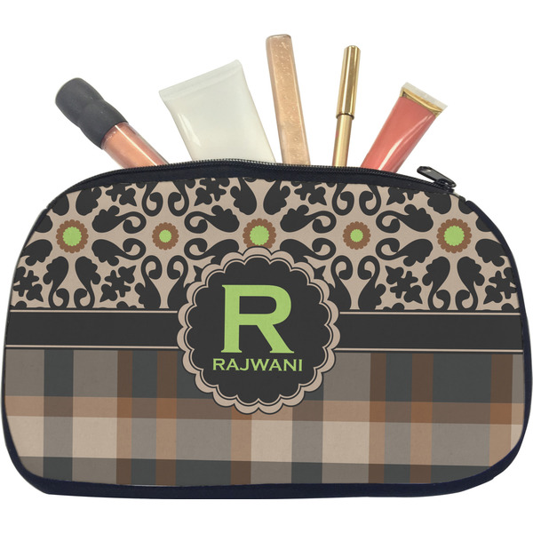 Moroccan Mosaic & Plaid Makeup Bag Medium