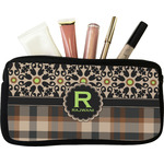 Moroccan Mosaic & Plaid Makeup / Cosmetic Bag - Small (Personalized)