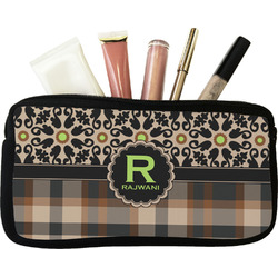 Moroccan Mosaic & Plaid Makeup / Cosmetic Bag (Personalized)