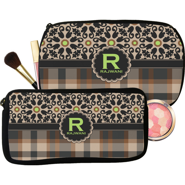 Moroccan Mosaic & Plaid Makeup / Cosmetic Bags (Select Size)