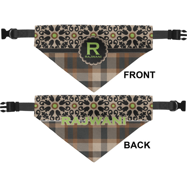 Moroccan Mosaic & Plaid Medium Dog Bandana Approval