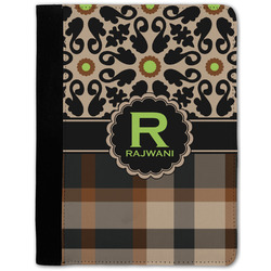 Moroccan Mosaic & Plaid Notebook Padfolio w/ Name and Initial