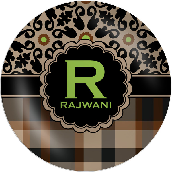 Custom Moroccan Mosaic & Plaid Melamine Salad Plate - 8" (Personalized)
