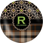 Moroccan Mosaic & Plaid Melamine Plate (Personalized)