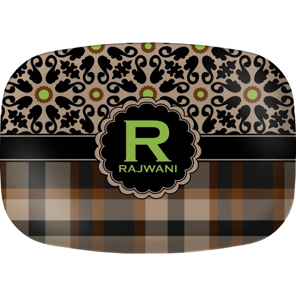 Custom Moroccan Mosaic & Plaid Melamine Platter (Personalized)