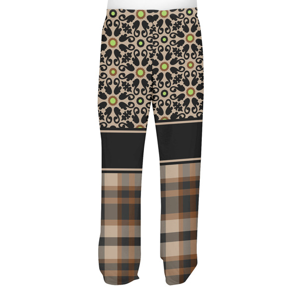Moroccan Mosaic & Plaid Men's Pjs Back - on model
