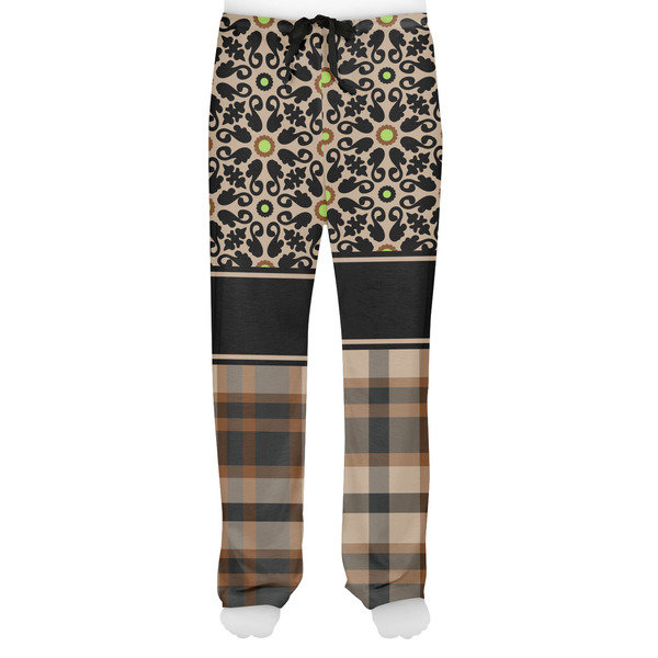Moroccan Mosaic & Plaid Men's Pjs Front - on model